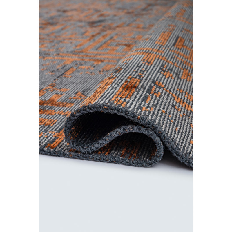 Rapture Gray/Orange Camouflage Luxury Area Rug, Rectangle 7'10" x 11'2"