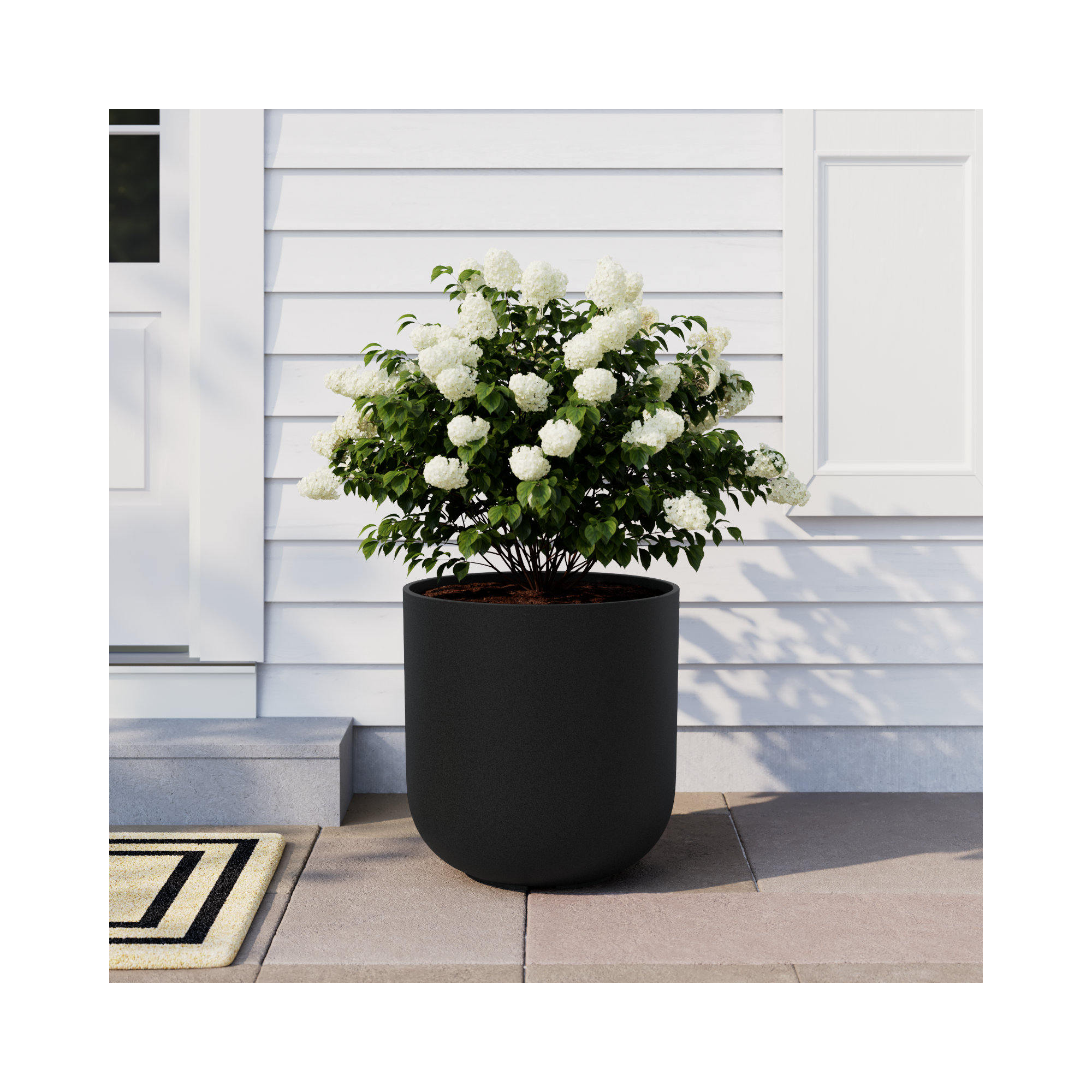 Mason Series Kona Planter, 2, Black, 19.75" H x 18.5" W x 18.5" D