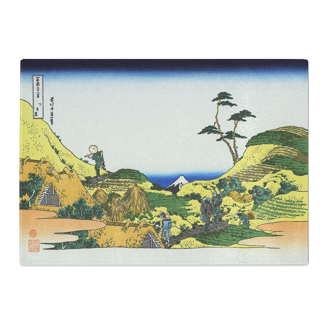 Tempered Glass Shimomeguro by Katsushika Hokusai Chopping Board
