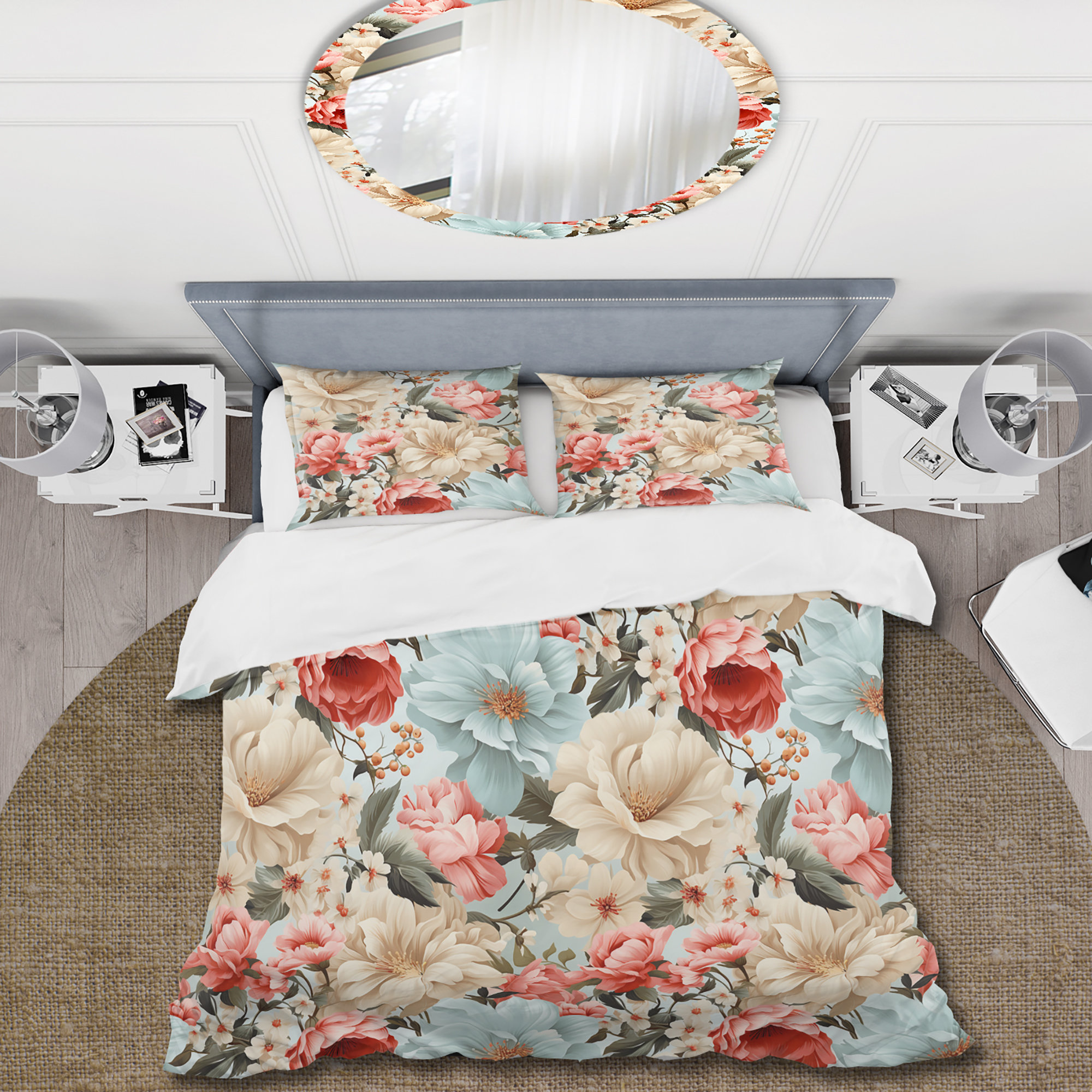Design Art Boho Victorian Romance Victorian Pattern I - Floral Duvet Cover Set - Wayfair Canada