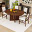 Ensemble de table de salle à manger 5 pièces avec rallonge amovible, table à piédestal extensible et 4 chaises rembourrées-171435656