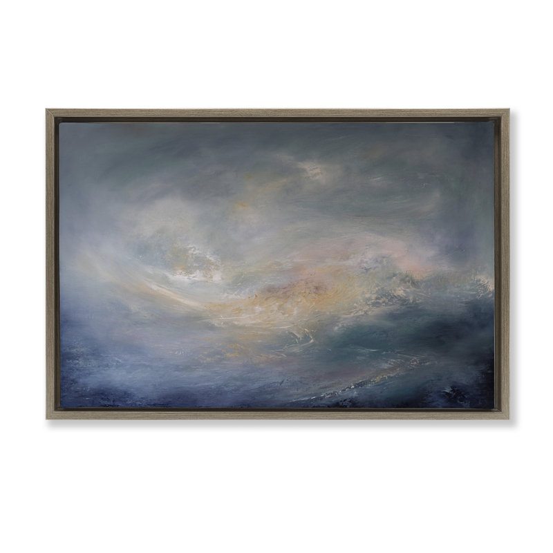  «Swirling Abstract Clouds» par Lydia Orange, Cadre flottant orme Montalcino, H 21 po x l 31 po