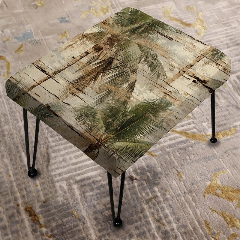 Driftwood Canvas Tropical Pattern - Tropical Rectangle Ottoman