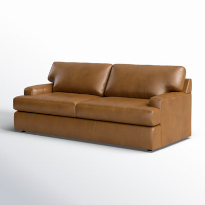 Cleo 84" Genuine Leather Queen Sleeper Sofa