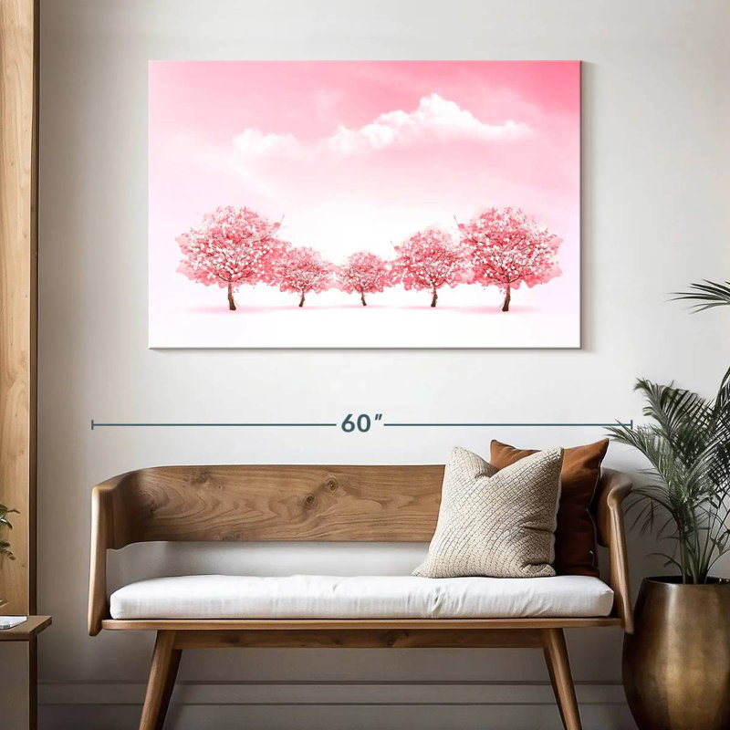 Harnek Calming Japanese Sakura Trees, 32" H x 48" W