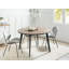 BOVINA Extendable Round Metal Base Dining Table