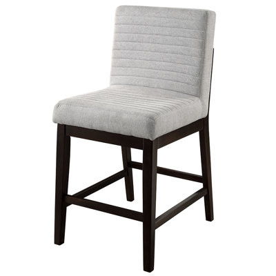 Counter Height Chair (Set-2) Gray Linen & Espresso