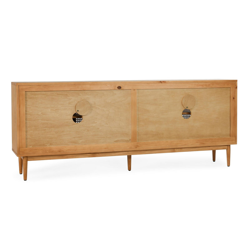 Solid Wood 4 - Door Sideboard, Natural Brown