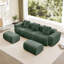 Modulaires spacieux en velours vert, design moderne pour les réceptions en famille