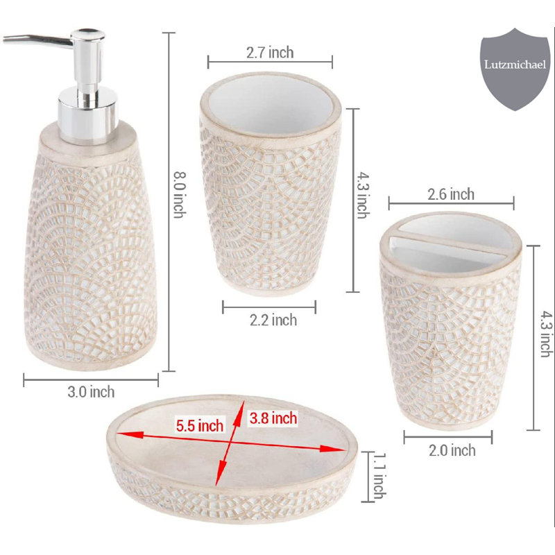 4 Piece Bathroom Accessory Set