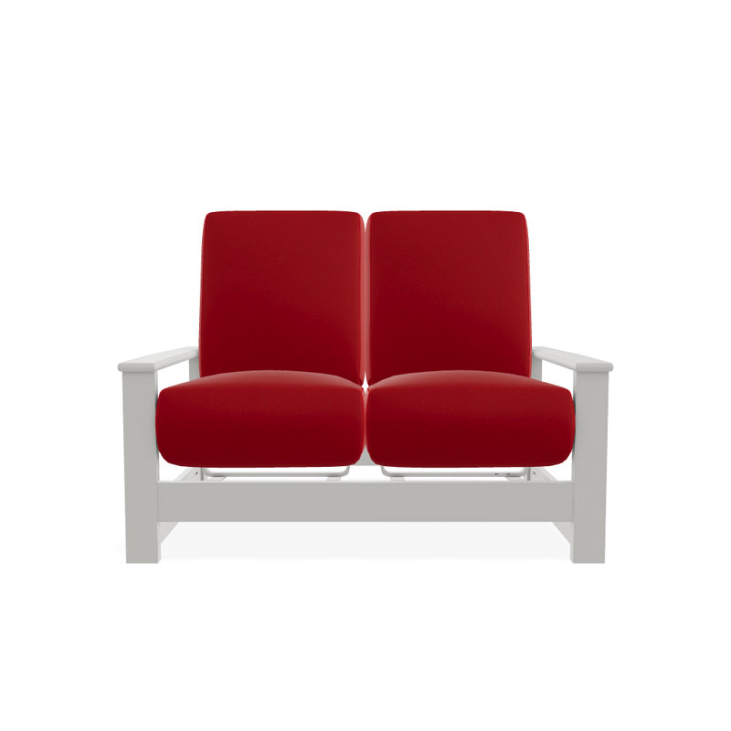 Causeuse profond avec coussins Leeward, Rouge 1A, Neige