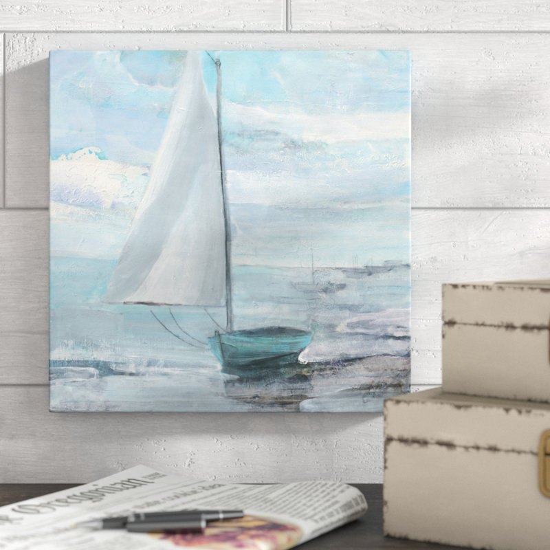 Silver Sail by Albena Hristova - Painting, Wrapped Canvas, 76cm H x 76cm W