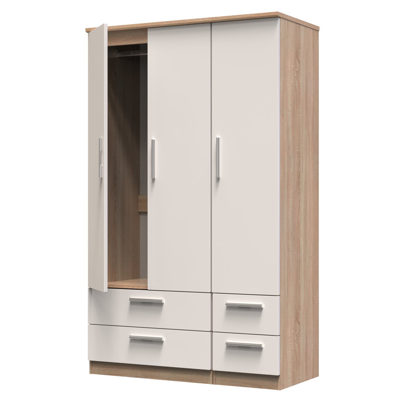 Borgeson Manufactured Wood Wardrobe, Kashmir Gloss/Bardolino Oak