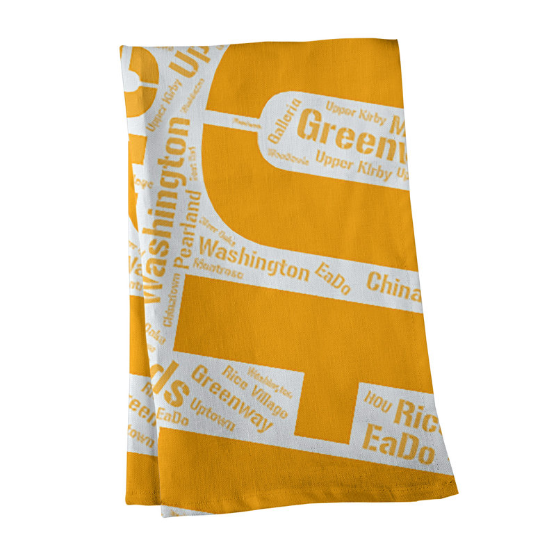 Cotton Tea Towel Kitchen Towel, Orange, Houston
