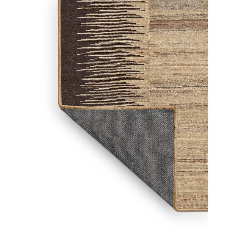 Tapis contemporain brun / beige, Rectangle 7 pi x 9 pi