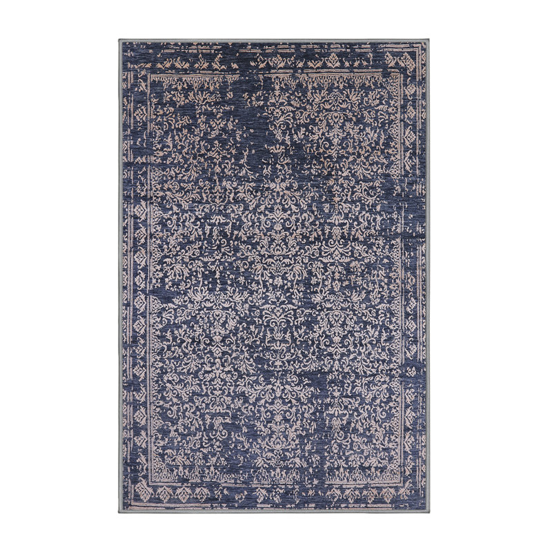 Tapis floral bleu, Rectangle 7 pi x 9 pi