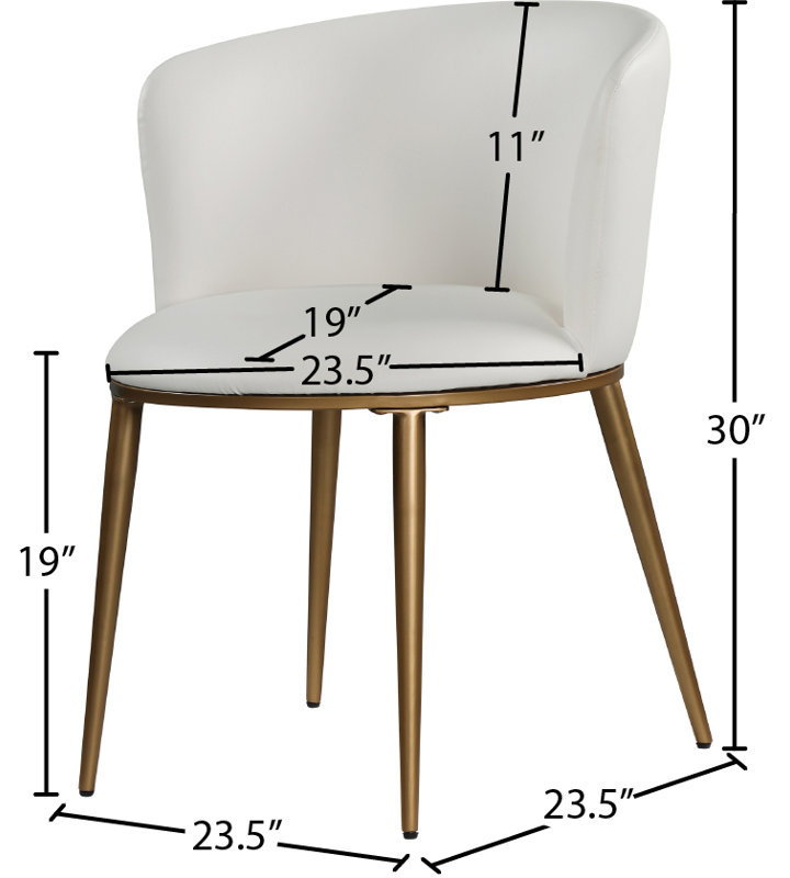 Skylar Chair in White, Gold
