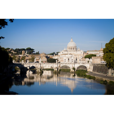 St Peter's Basilica Reflected by Ncmmedia - Wrapped Canvas Print