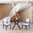 Dining Table Set:39.4" Round Table + 2 Chairs