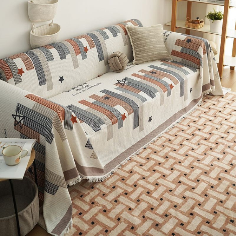 Housse de canapé à rayures à motif géométrique Housse de protection pour canapé, H 71 po x l 134 po x P 0,1 po