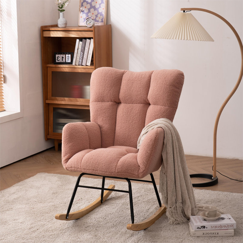 Filippone Rocking Chair, Pink  Teddy