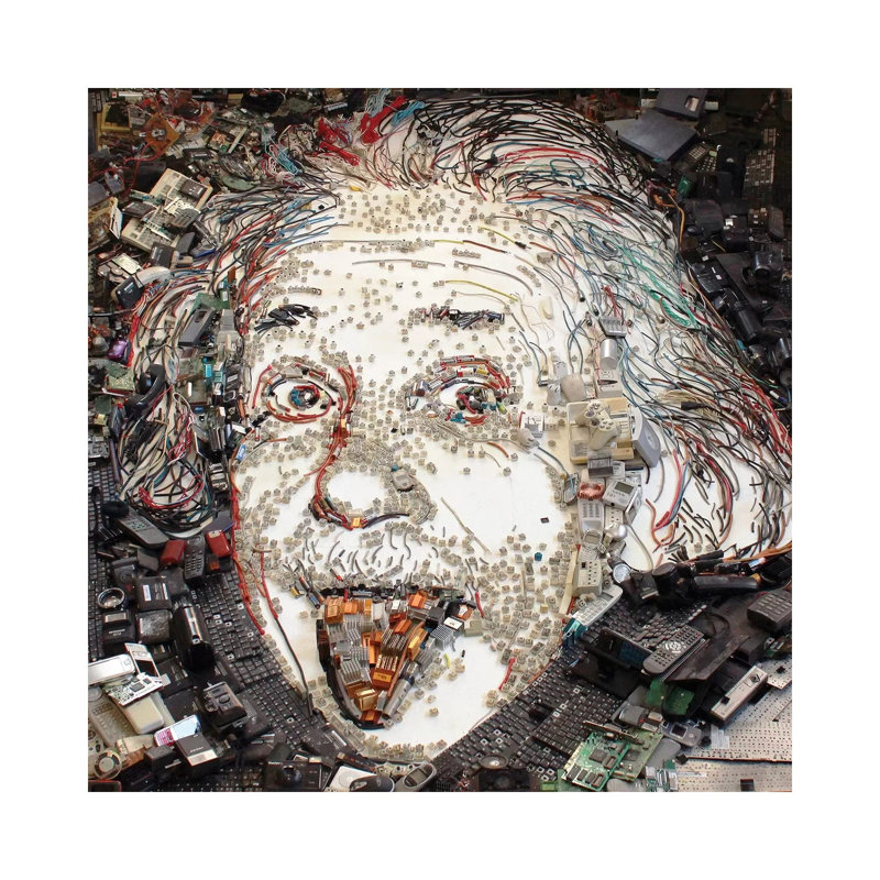 Albert Einstein 3D Portrait by Mr. Copyright - Wrapped Canvas Print, 30.48 cm H x 30.48 cm W