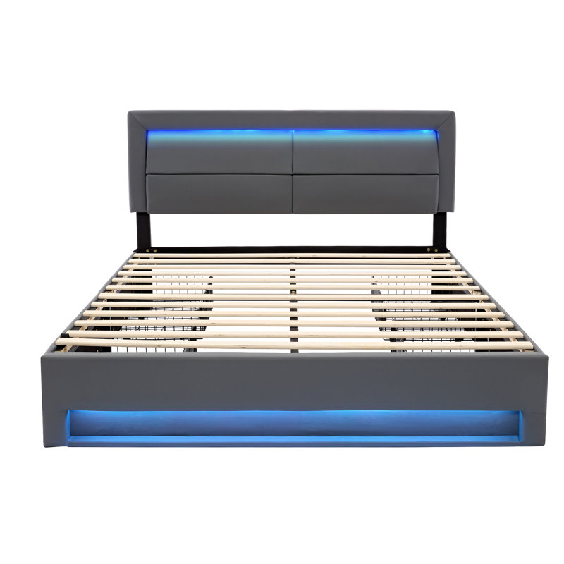 Dawsyn Upholstered Ottoman Storage Bed, European Double (140 x 200cm), Grey