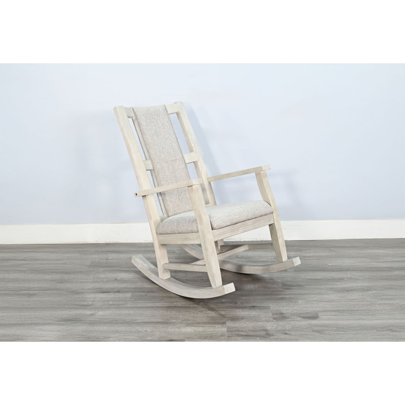 Solid Wood Rocking Chair, Light Gray, Light Gray