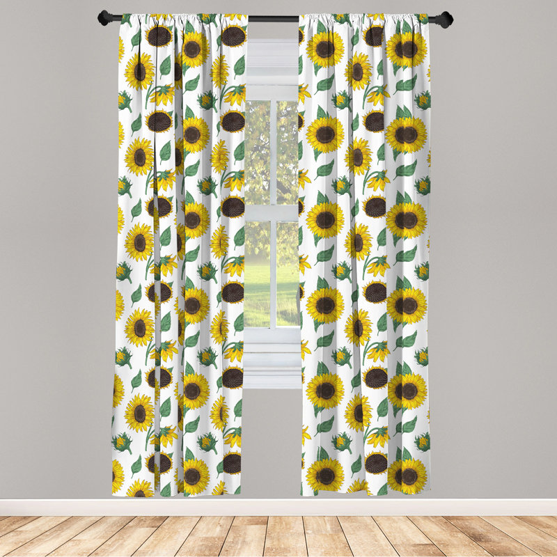 Floral Semi-Sheer Rod Pocket Sliding Panel, 28" x 84"