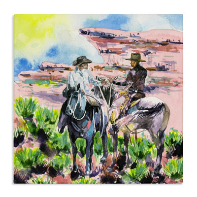 «Sunny Canyon Cowboys», art mural sur toile par Melissa Wang