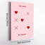 Art mural sur toile encadré en 2 dimensions en 2 dimensions, thème de l'amour, cœur et jeu de tic-tac-toe, impression sur toile de style minimaliste, décoration idéale pour la Saint-Valentin, prêt à accrocher