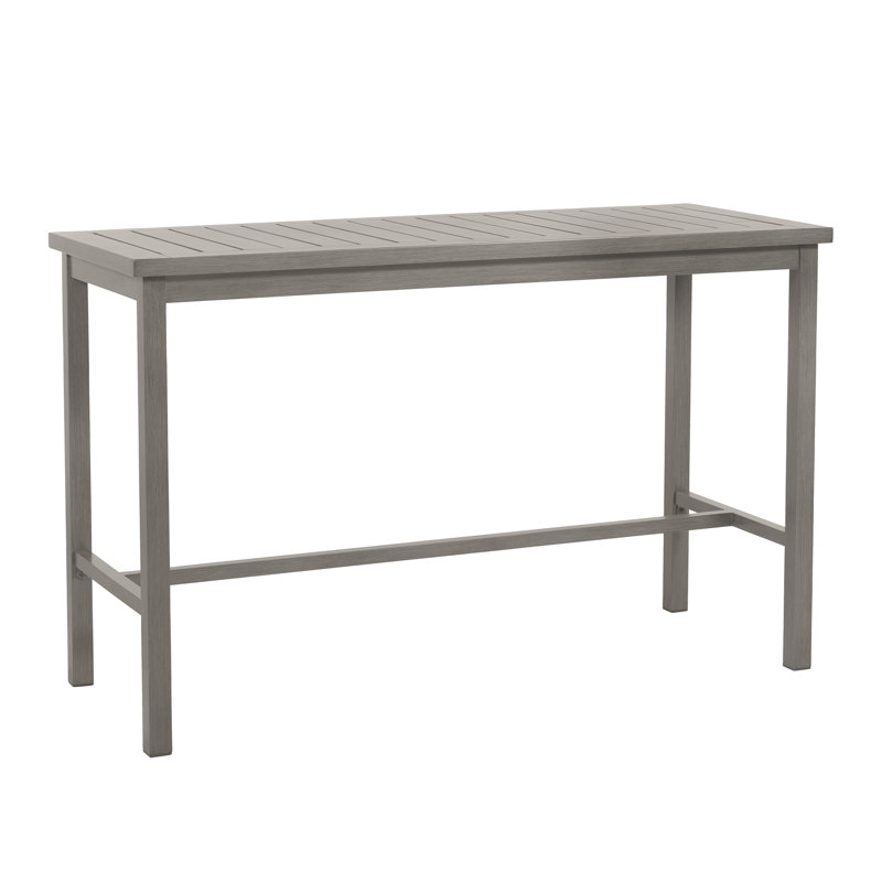 Club Aluminum Outdoor Bar Table, Oyster