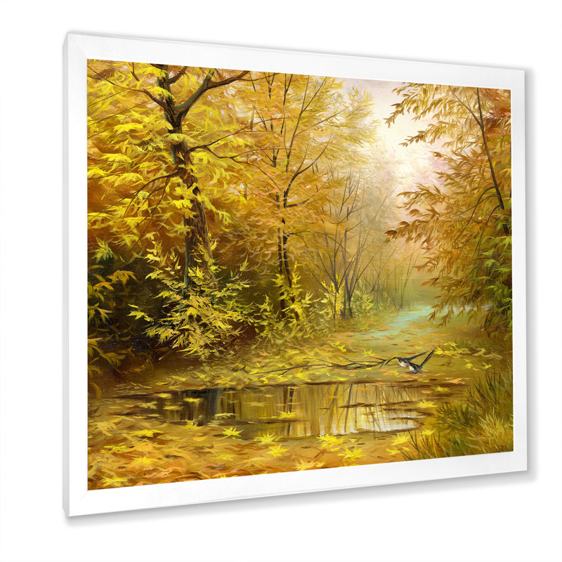 «Beautiful Yellow Yellow Landscape», impression sur toile, H 30 po x l 30 po, Cadre photo blanc