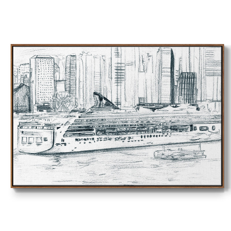 Ferrybatres II, reproduction d'art sur toile, Noyer, H 25 po x l 37 po x P 2 po