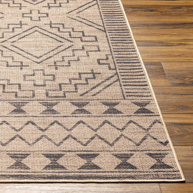 Tapis brun clair et blanc Morton, Rectangle 9 pi x 12 pi