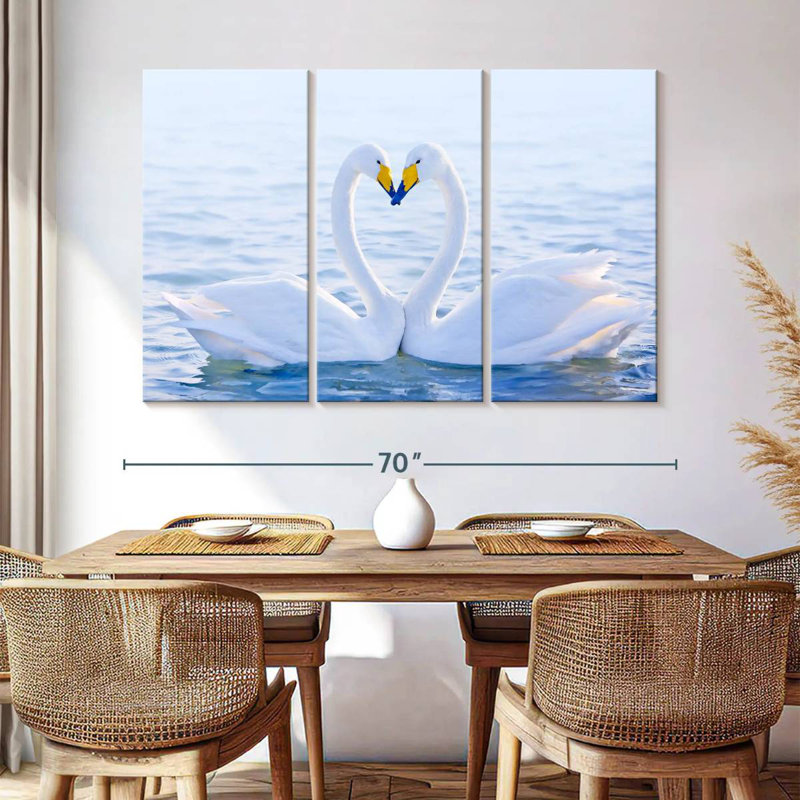 Couple de cygnes amoureux Brampt, H 42 po x l 65 po