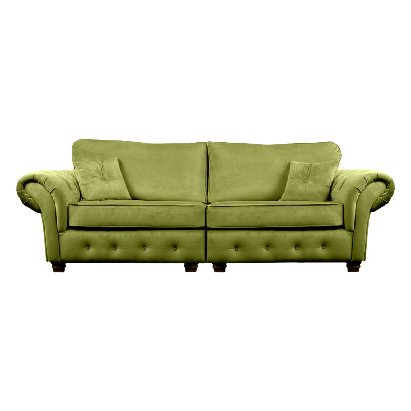 Lila 4 Seater Velvet Sofa, Olive