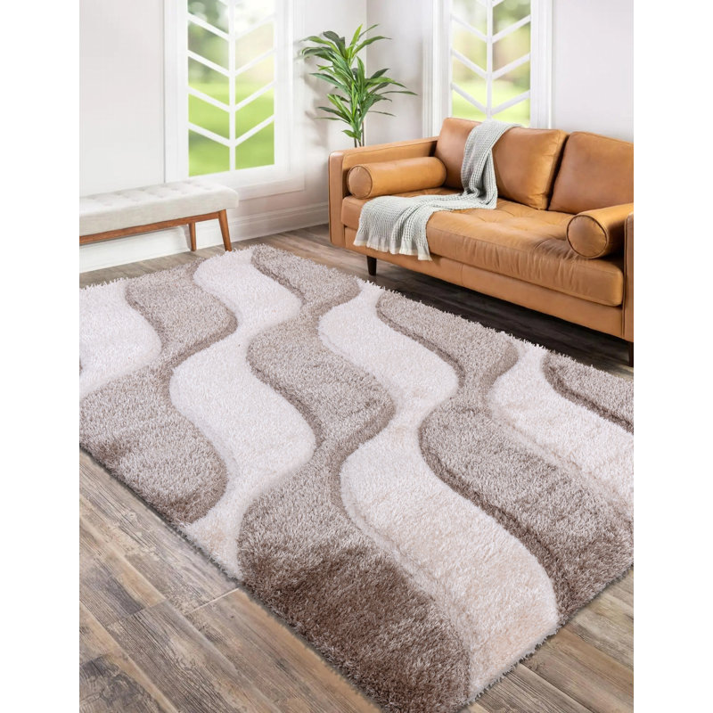 Aichatou Geometric Machine Tufted Shag 160cm X 230cm Indoor / Outdoor Area Rug