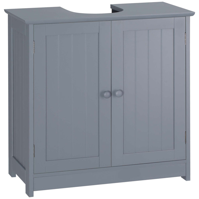 Under Sink Bathroom Cabinet With 2 Doors And Shelf, Pedestal Sink Bathroom Vanity Cabinet