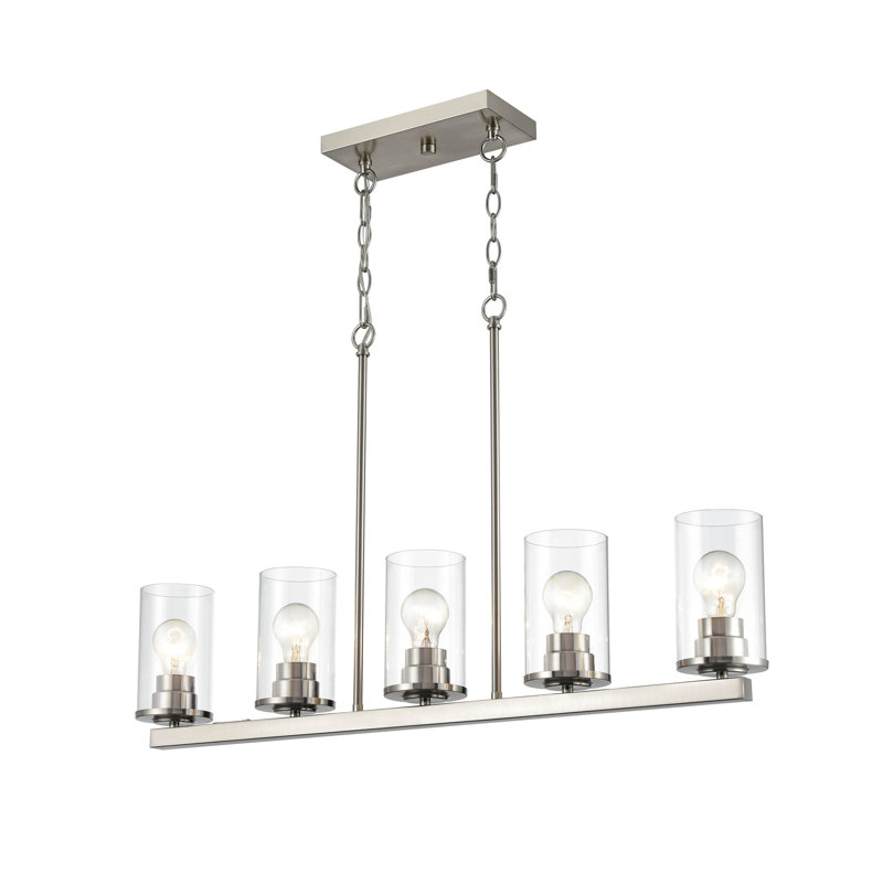 Lustre pour îlot de cuisine 5 lumières, Argent