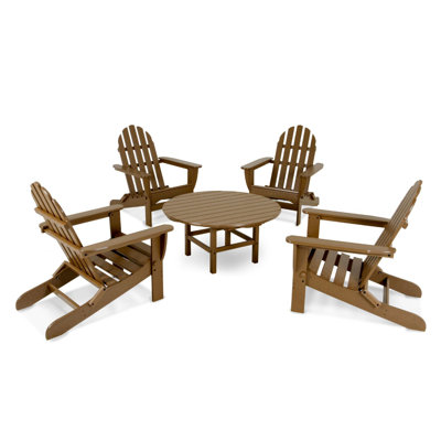 POLYWOOD Classic Adirondack Folding Adirondack 5-Piece Conversation Group