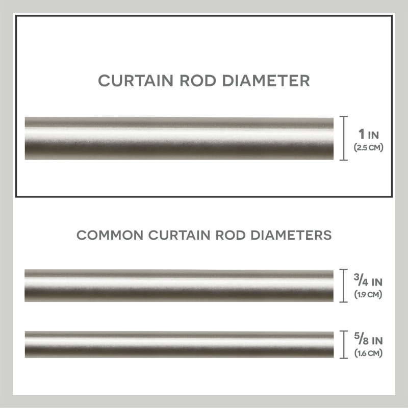 Adjustable Single Curtain Rod, Matte Nickel