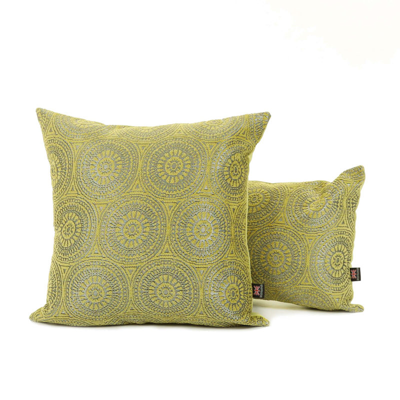 Chilton Geometric Square Throw Cushion, Green, Large