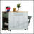 Fluted Kitchen Island with Trash Can Storage, Power Outlets, and Rolling Wheels for Enhanced Mobility and Organization-1580879442