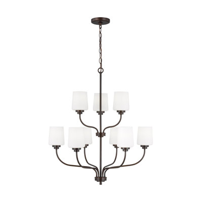 Windom 9 - Light Steel Dimmable Chandelier