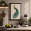 Peacock in Profile Botanical - Wrapped Canvas-1309496920-1309496925