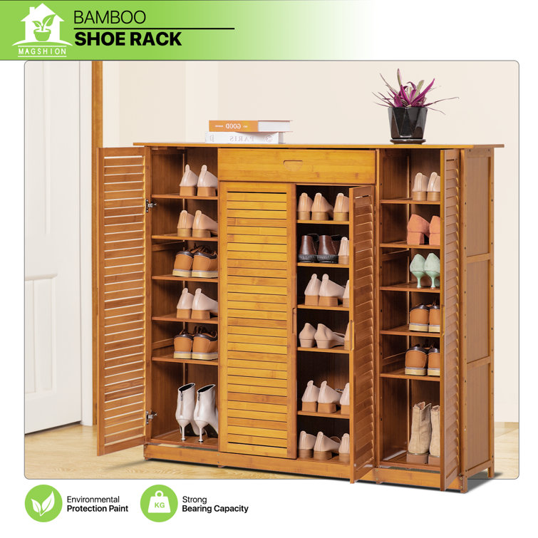 IM Beauty 4 Tier Long Shoe Rack for Closet, Wide Shoe Storage Organizer  Stackable Shoe Shelf for Floor, Bedroom 30-Pairs