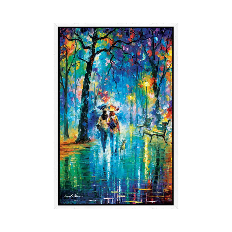 Little Friend by Leonid Afremov - Print on Canvas, 66.04 cm H x 45.72 cm W x 4.445 cm D, White Floater Framed