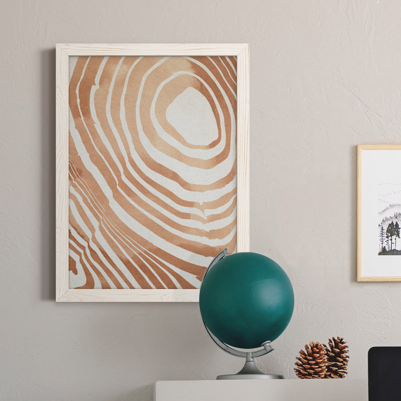 " Wood Grain Suminagashi IV ", 28" H x 38" W x 1" D, White Framed