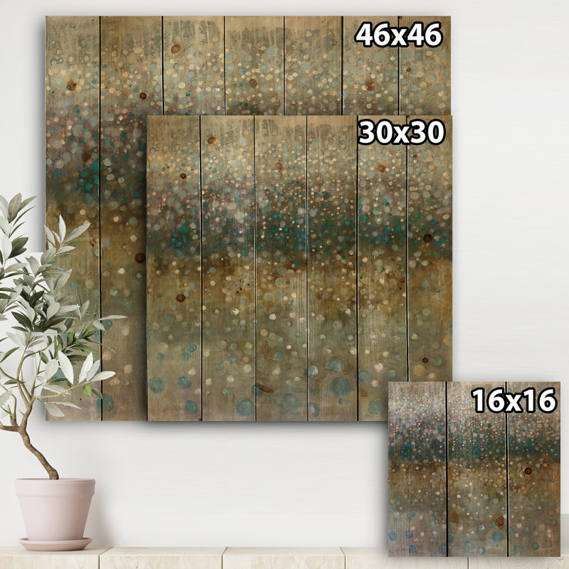 Pluie brune - reproduction de chalet sur bois de pin naturel, H 16 po x L 16 po x P 1 po